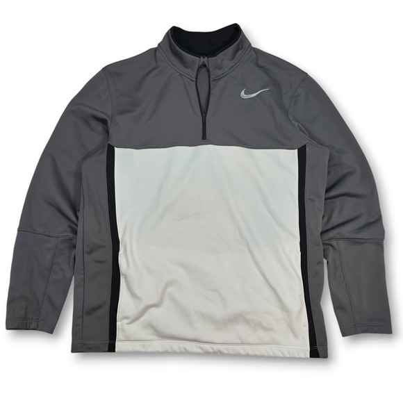 Nike Other - Nike Golf Therma Fit 1/4 Zip Pullover‎ Men Gray White Color Block Standard Fit L